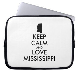 Customisable KEEP CALM and LOVE MISSISSIPPI Laptop Sleeve