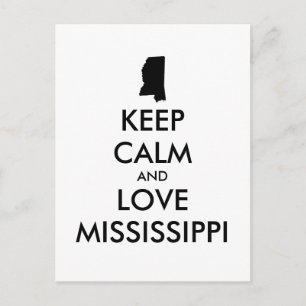 Customisable KEEP CALM and LOVE MISSISSIPPI Postcard