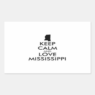 Customisable KEEP CALM and LOVE MISSISSIPPI Rectangular Sticker