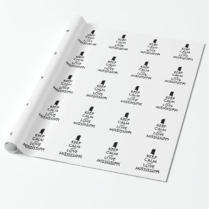Customisable KEEP CALM and LOVE MISSISSIPPI Wrapping Paper