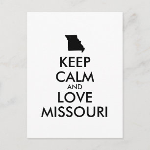 Customisable KEEP CALM and LOVE MISSOURI Postcard