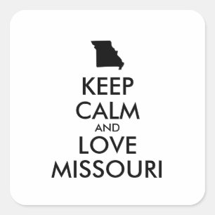 Customisable KEEP CALM and LOVE MISSOURI Square Sticker