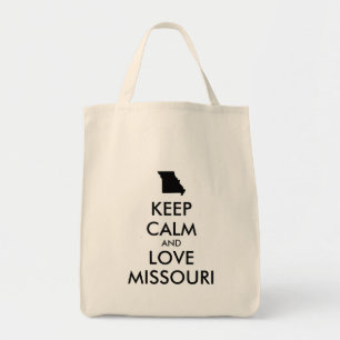 Customisable KEEP CALM and LOVE MISSOURI Tote Bag