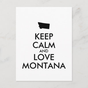 Customisable KEEP CALM and LOVE MONTANA Postcard