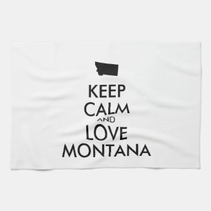 Customisable KEEP CALM and LOVE MONTANA Tea Towel