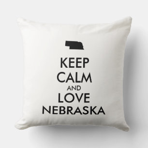 Customisable KEEP CALM and LOVE NEBRASKA Cushion