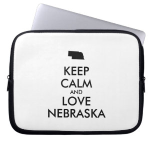 Customisable KEEP CALM and LOVE NEBRASKA Laptop Sleeve