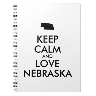 Customisable KEEP CALM and LOVE NEBRASKA Notebook