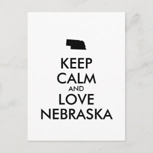 Customisable KEEP CALM and LOVE NEBRASKA Postcard