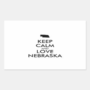 Customisable KEEP CALM and LOVE NEBRASKA Rectangular Sticker