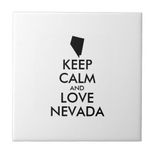 Customisable KEEP CALM and LOVE NEVADA Ceramic Tile