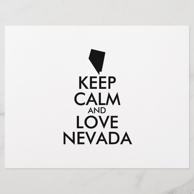 Customisable KEEP CALM and LOVE NEVADA Flyer (Front)