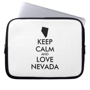 Customisable KEEP CALM and LOVE NEVADA Laptop Sleeve