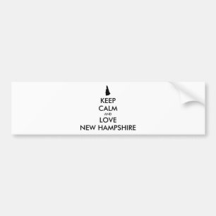 Customisable KEEP CALM and LOVE NEW HAMPSHIRE Bumper Sticker
