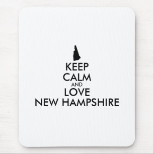 Customisable KEEP CALM and LOVE NEW HAMPSHIRE Mouse Pad