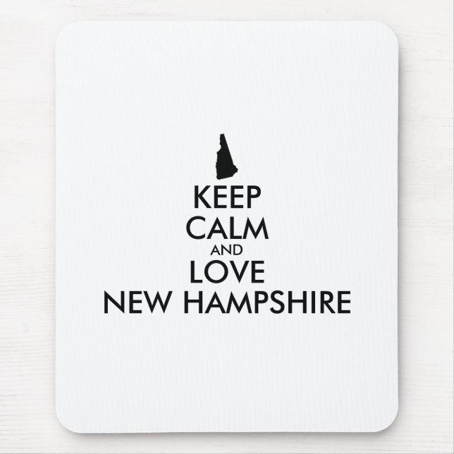 Customisable KEEP CALM and LOVE NEW HAMPSHIRE Mouse Pad (Front)