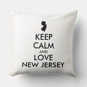 Customisable KEEP CALM and LOVE NEW JERSEY Cushion