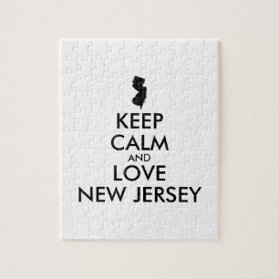 Customisable KEEP CALM and LOVE NEW JERSEY Jigsaw Puzzle
