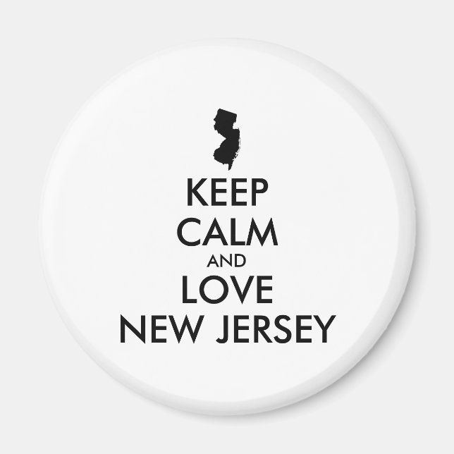 Customisable KEEP CALM and LOVE NEW JERSEY Magnet (Front)