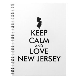 Customisable KEEP CALM and LOVE NEW JERSEY Notebook