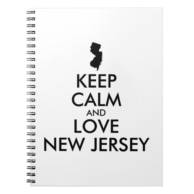 Customisable KEEP CALM and LOVE NEW JERSEY Notebook (Front)