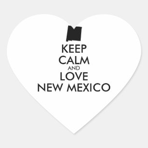 Customisable KEEP CALM and LOVE NEW MEXICO Heart Sticker