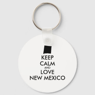 Customisable KEEP CALM and LOVE NEW MEXICO Key Ring