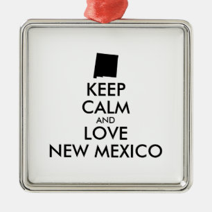 Customisable KEEP CALM and LOVE NEW MEXICO Metal Tree Decoration