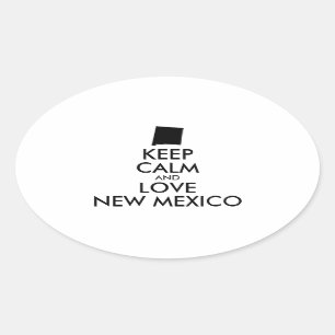 Customisable KEEP CALM and LOVE NEW MEXICO Oval Sticker