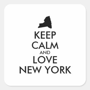 Customisable KEEP CALM and LOVE NEW YORK Square Sticker