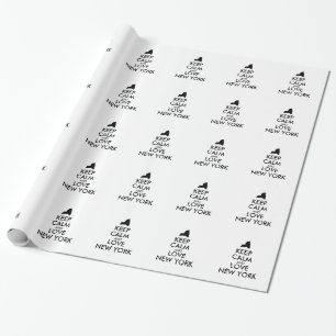 Customisable KEEP CALM and LOVE NEW YORK Wrapping Paper
