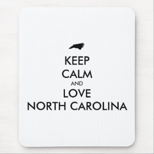 Customisable KEEP CALM and LOVE NORTH CAROLINA Mouse Pad