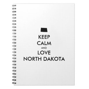 Customisable KEEP CALM and LOVE NORTH DAKOTA Notebook