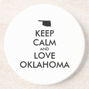Customisable KEEP CALM and LOVE OKLAHOMA Coaster