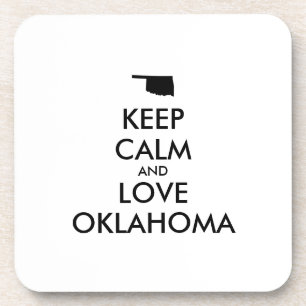 Customisable KEEP CALM and LOVE OKLAHOMA Coaster