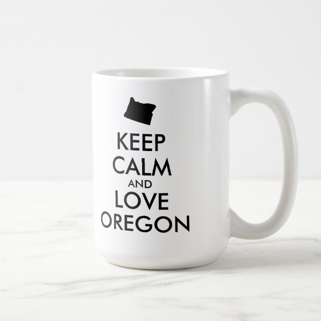 Customisable KEEP CALM and LOVE OREGON Coffee Mug (Right)
