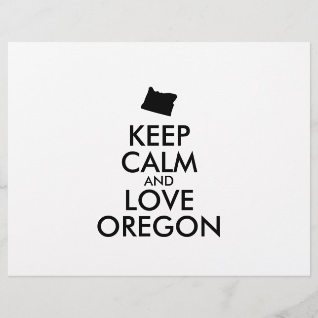 Customisable KEEP CALM and LOVE OREGON Flyer (Front)