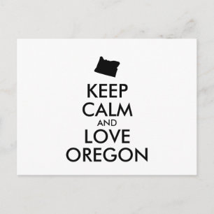 Customisable KEEP CALM and LOVE OREGON Postcard