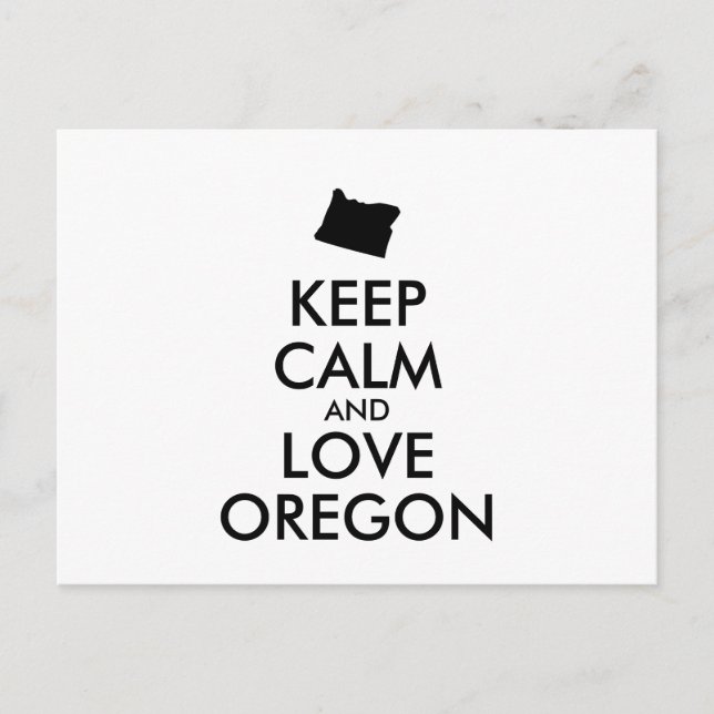 Customisable KEEP CALM and LOVE OREGON Postcard (Front)