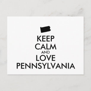 Customisable KEEP CALM and LOVE PENNSYLVANIA Postcard