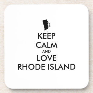 Customisable KEEP CALM and LOVE RHODE ISLAND Coaster