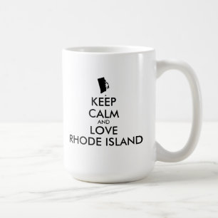 Customisable KEEP CALM and LOVE RHODE ISLAND Coffee Mug