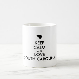 Customisable KEEP CALM and LOVE SOUTH CAROLINA Coffee Mug