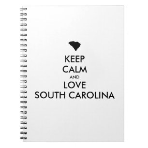 Customisable KEEP CALM and LOVE SOUTH CAROLINA Notebook