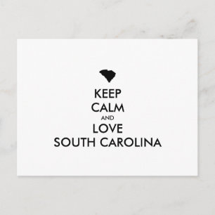 Customisable KEEP CALM and LOVE SOUTH CAROLINA Postcard