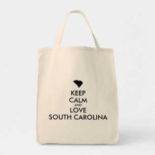 Customisable KEEP CALM and LOVE SOUTH CAROLINA Tote Bag
