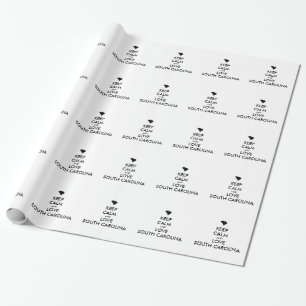 Customisable KEEP CALM and LOVE SOUTH CAROLINA Wrapping Paper