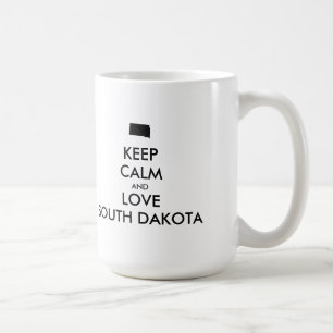 Customisable KEEP CALM and LOVE SOUTH DAKOTA Coffee Mug