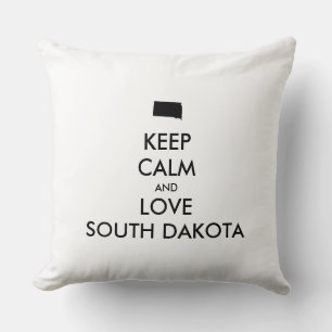 Customisable KEEP CALM and LOVE SOUTH DAKOTA Cushion