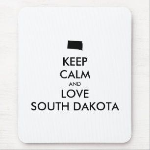 Customisable KEEP CALM and LOVE SOUTH DAKOTA Mouse Pad